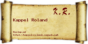 Kappel Roland névjegykártya